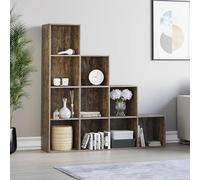 Vida Designs Étagère en escalier Durham Organisateur de rangement pour salon Meuble de séjour (10 cubes, bois foncé)
