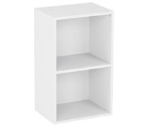 Vida Designs Oxford 2 Niveau Cube Bibliothèque, Moderne Space-Saving Meuble de Rangement for Salon, Chambre Or Bureau, Autoportant Exposition Shelf, H54xW32xD24cm (Blanc)