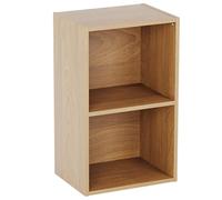 Vida Designs Oxford 2 Niveau Cube Bibliothèque, Moderne Space-Saving Meuble de Rangement for Salon, Chambre Or Bureau, Autoportant Exposition Shelf, H54xW32xD24cm (Chêne)