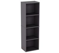 Vida Designs Oxford 4 Niveau Cube Bibliothèque, Moderne Space-Saving Meuble de Rangement for Salon, Chambre Or Bureau, Autoportant Exposition Shelf, H106xW32xD24cm (Gris)