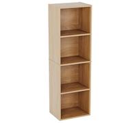 Vida Designs Oxford 4 Niveau Cube Bibliothèque, Moderne Space-Saving Meuble de Rangement for Salon, Chambre Or Bureau, Autoportant Exposition Shelf, H106xW32xD24cm (Chêne)