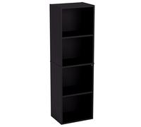 Vida Designs Oxford 4 Niveau Cube Bibliothèque, Moderne Space-Saving Meuble de Rangement for Salon, Chambre Or Bureau, Autoportant Exposition Shelf, H106xW32xD24cm (Noir)