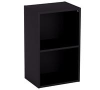 Vida Designs Oxford À 2 Étages Cube Étagère De Bibliothèque en Bois Noir, Unité De Stockage D'Affichage Bureau Meuble De Salon h 54 x l 32 x p 24 cm env.