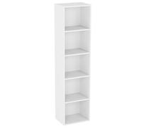 Vida Designs Oxford Bibliothèque à 5 étagères, Bois Blanc, Meuble pour Bureau, Salle de séjour ou Chambre