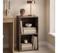 Vida Designs Oxford Bibliothèque cubique à 2 étages en Bois foncé Étagère de Rangement Meuble de Bureau Salon