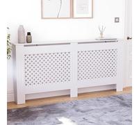 Vida Designs Oxford Cache-radiateur Blanc - Extra Grand - Motif croisé Traditionnel pour Une Circulation optimale - H82xW172xD19cm - MDF Peint Idéal pour Salon et Couloir