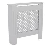 Vida Designs Oxford Cache-radiateur Blanc - Petit - Design à Motif croisé Traditionnel pour Une Bonne Circulation de la Chaleur - H82xW78xD19cm - Meuble en MDF Peint pour Salon et Couloir