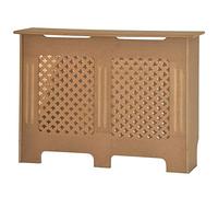 Vida Designs Oxford Cache-radiateur Unfinished - Moyen - Motif croisé Traditionnel pour Une Circulation optimale - H82xW111xD19cm - MDF Non Peint Idéal pour Salon et Couloir