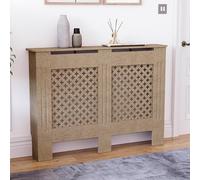 Vida Designs Oxford Cache-radiateur Unfinished - Moyen - Motif croisé Traditionnel pour Une Circulation optimale - H82xW111xD19cm - MDF Non Peint Idéal pour Salon et Couloir
