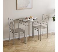 Vida Designs Roslyn Ensemble Table et chaises de Salle à Manger Moderne et Contemporain (Chêne, 2 Places)