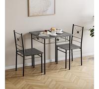 Vida Designs Roslyn Ensemble Table et chaises de Salle à Manger Modernes et contemporaines (Gris, 2 Places)