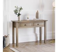 Vida Designs Table Console Panama 2 tiroirs, Meuble de Salon, chêne Naturel, Finition cirée, pin, h 72,5 x l 110 x p 40 cm Environ