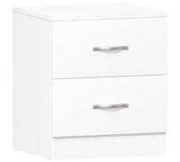 Vida Designs Table de Chevet à 2 tiroirs avec poignées et glissières en métal Blanc