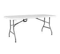 Vida Designs Table de pique-nique rectangulaire pliable avec tréteau renforcé, argent, 29,5 cm de profondeur x 72 cm de largeur x 28,3 cm de hauteur, 6 pieds.