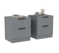 Vida Designs Trega - Lot de 2 tables de chevet à 2 tiroirs - Table de chevet compacte peu encombrante - 41 x 39 x 28 cm - Bois d'ingénierie - Tiroirs coulissants, poignées noires - Idéal pour chambre