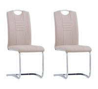 Chaises à manger cantilever lot de 2 cappuccino similicuir Brun G
