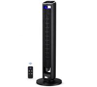 Vidacharmy 19dB Ventilateur Colonne Silencieux, Ventilateur tour 107 cm, Vitesse 8.2 m/s - Oscillant à 85° ventilateurs tour pour chambre, Télécommande et Écran LED, 3 modes, minuterie 15H, Noir