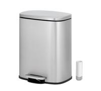 Vidacharmy Poubelle de recyclage 20 L en acier inoxydable anti-traces avec pédale et couvercle à fermeture douce – Poubelle de cuisine, 20 sacs inclus