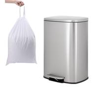 Vidacharmy poubelle en inox avec pédale et filtre anti-odeur, 50L