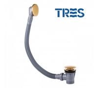 Vidage baignoire avec trop-plein et valve automatique Doré CLICK-CLACK - TRES - 03453420OR