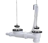 Nicoll Vidage complet Ø70 avec siphon pour évier 2 cuves inox