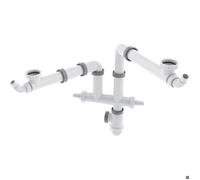 Valentin Tubulure de raccordement Connectic avec siphon pour évier 2 bacs - blanc 40 mm