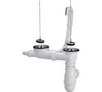 Nicoll Vidage complet Ø70 avec siphon pour évier 2 cuves inox