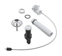 Vidage pour évier GROHE - Bouton poussoir rond - Vidage gain de place - Panier filtre - Blanc