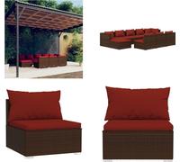 vidaXL 10 pcs. Garden Lounge Set with Coussins Braun Poly Rattan - Garden Lounge Set - Garden Lounge Set - Terrassen-Lounge-Set - Garden Sofa Garniture