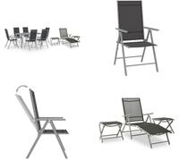 vidaXL 10 pcs. Salon de jardin noir et argenté - Salon de jardin - Ensemble de jardin - Garniture de jardin
