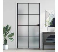 vidaXL Porte intérieure mince noire 102,5x201,5 cm verre trempé & aluminium