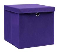 vidaXL 10x Boîtes de Rangement avec Couvercles Coffres de Rangement Boîtes d'Emballage Stockage Chaussettes Sous-vêtements 28x28x28 cm Violet