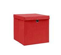 vidaXL 10x Boîtes de Rangement avec Couvercles Coffres de Rangement Boîtes d'Emballage Stockage Foulards Chaussettes Sous-vêtements 28x28x28 cm Rouge