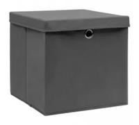 vidaXL 10x Boîtes de Rangement avec Couvercles Coffres de Rangement Boîtes d'Emballage Stockage Foulards Chaussettes Sous-vêtements 28x28x28 cm Gris