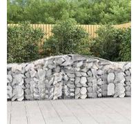 vidaXL 10x Paniers à Gabions Arqués Cages à Gabions Arquées Murs de Gabion Barrières de Jardin Terrasse Extérieur 3146991 Gris G