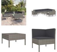 vidaXL 11 pcs. Garden Lounge Set with Auflagen Poly Rattan Grau - Garniture de canapé de jardin - Garniture de canapé de jardin - Garniture de canapé de jardin