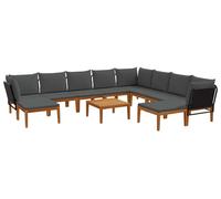vidaXL : 11 pièces en bois d'acacia massif et en corde, style naturel