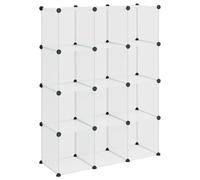 vidaXL 12× Cubes de Rangement Étagère Escalier de Bureau Armoire de Dortoir Organisateur de Rangement Panneaux Empilables Intérieur Transparent PP