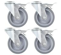 vidaXL 12 pcs Roulettes pivotantes à trou de boulon 100 mm