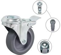 vidaXL 12 pcs. Roulettes pivotantes avec trou au dos 75 mm
