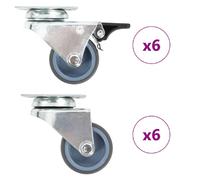 vidaXL 12 pcs Roulettes pivotantes doubles 50 mm