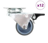 vidaXL 12 Roulettes Pivotantes Doubles Freins - 50 mm