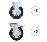 vidaXL 12 Roulettes pour mobilier - 200 mm