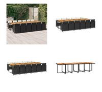 vidaXL 13 pcs. Salon de jardin avec coussins Poly Rotin Noir - Salon de jardin - Salon d'extérieur - Garniture de jardin - Garniture de jardin