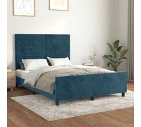 vidaXL 140x190 cm Navy Blue Bed Frame