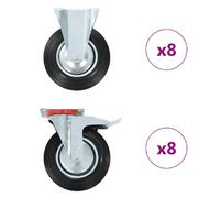 vidaXL 16 pcs roulettes 200 mm - Noir