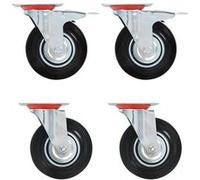 vidaXL 16 pcs Roulettes pivotantes 125 mm Noir G