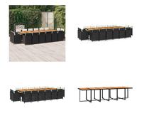 vidaXL 17 pcs. Salon de jardin avec coussins Poly Rotin Noir - Salon de jardin - Salon d'extérieur - Garniture de jardin - Garniture de jardin