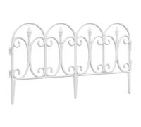 vidaXL 17x Bordures de Pelouse Bordures de Jardin Clôtures de Pelouse de Patio Bordures de Gazon Herbe Parterre Allée Extérieur Blanc 10 m PP