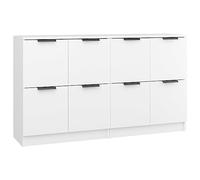 vidaXL 2× Buffets Armoires Latérales de Salle de Séjour Armoires Basses Meubles de Rangement Intérieur Blanc 60x30x70 cm Bois d'Ingénierie